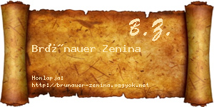 Brünauer Zenina névjegykártya